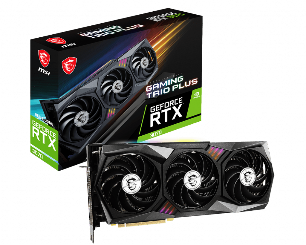 Купить MSI GeForce RTX 3070 GAMING TRIO PLUS 8G LHR - Grafikkarten - GF RTX 3070 - 8 GB GDDR6 - PCIe 4.0 - HDMI, 3 x DisplayPort (V390-403R) в магазине wardena.ru