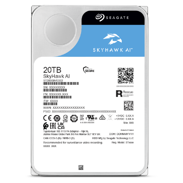 Купить SEAGATE SKYHAWK AI 24TB 5YRS WARRANTY 3.5IN 6GB/S SATA 512MB (ST24000VE002) в магазине wardena.ru