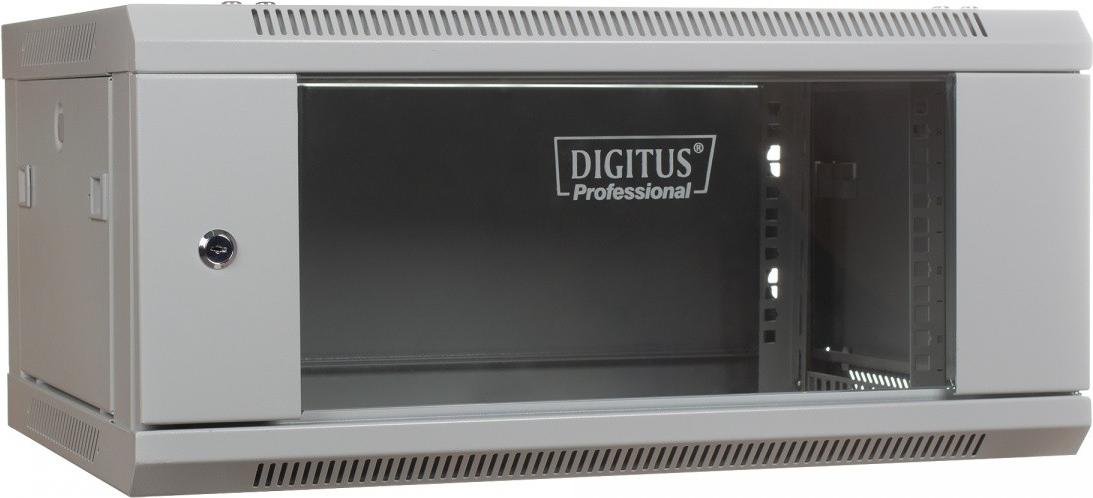 Купить DIGITUS Wall Mount Cabinet 48,30cm (19") 4U 279/600/450mm, glass door, grey, unmounted (DN-WU19 04U/450) в магазине wardena.ru