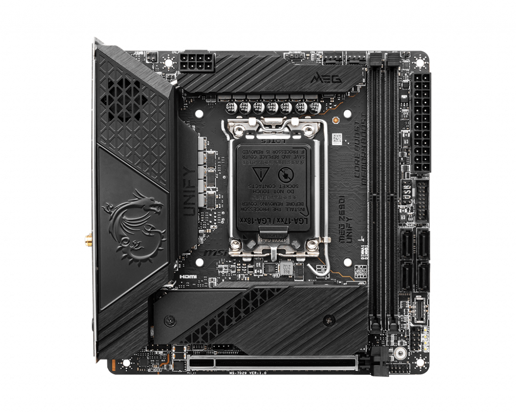 Купить MSI MEG Z690I UNIFY - Motherboard - Mini-ITX - LGA1700-Sockel - Z690 Chipsatz - USB 3.2 Gen 1, USB 3.2 Gen 2, USB-C Gen 2x2 - 2.5 Gigabit LAN, Wi-Fi, Bluetooth - Onboard-Grafik (CPU erforderlich) - HD Audio (8-Kanal) (7D29-001R) в магазине wardena.ru