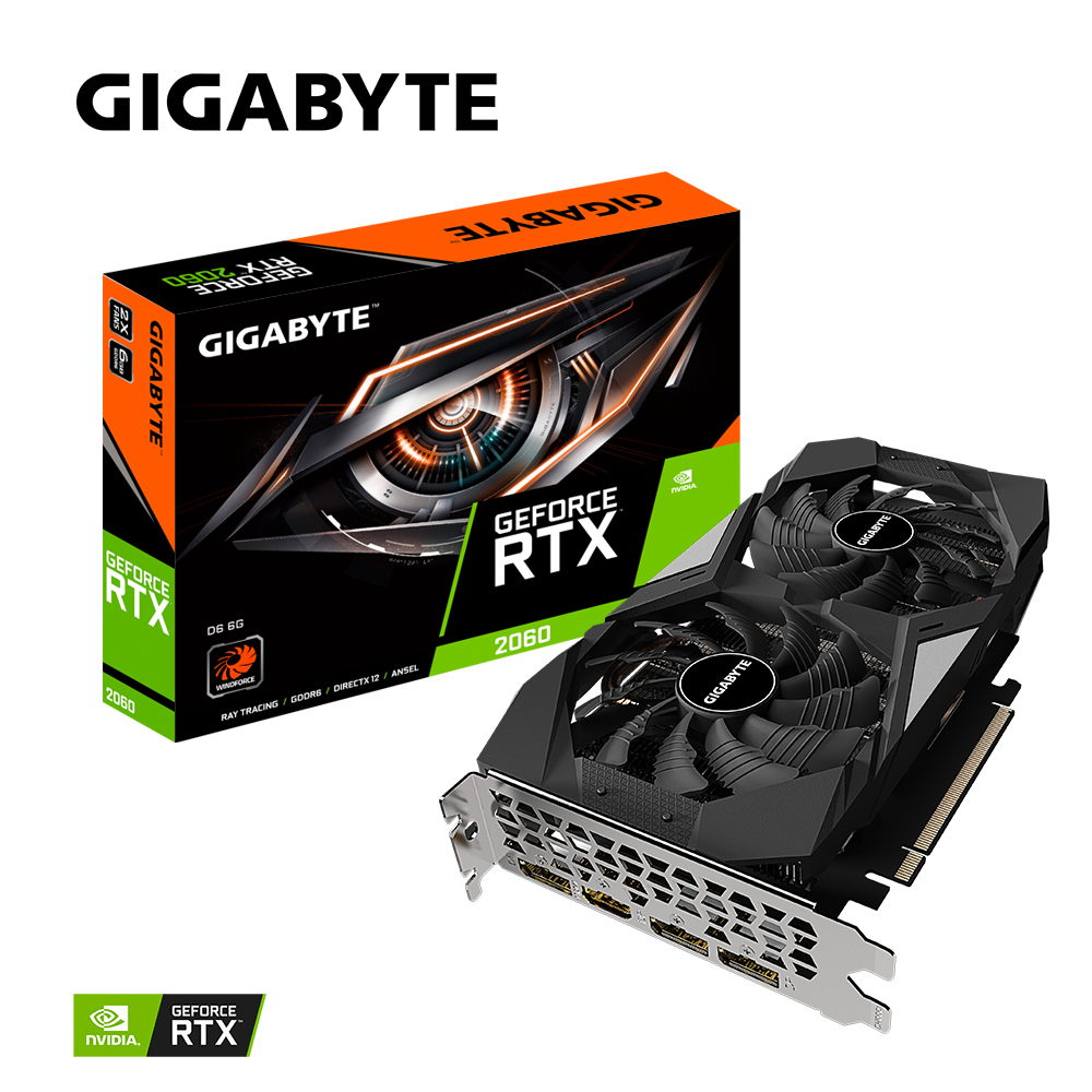 Купить Gigabyte GeForce RTX 2060 D6 6G (rev. 2.0) - Grafikkarten - GF RTX 2060 - 6GB GDDR6 - PCIe 3.0 x16 - HDMI, 3 x DisplayPort (GV-N2060D6-6GD 2.0) в магазине wardena.ru