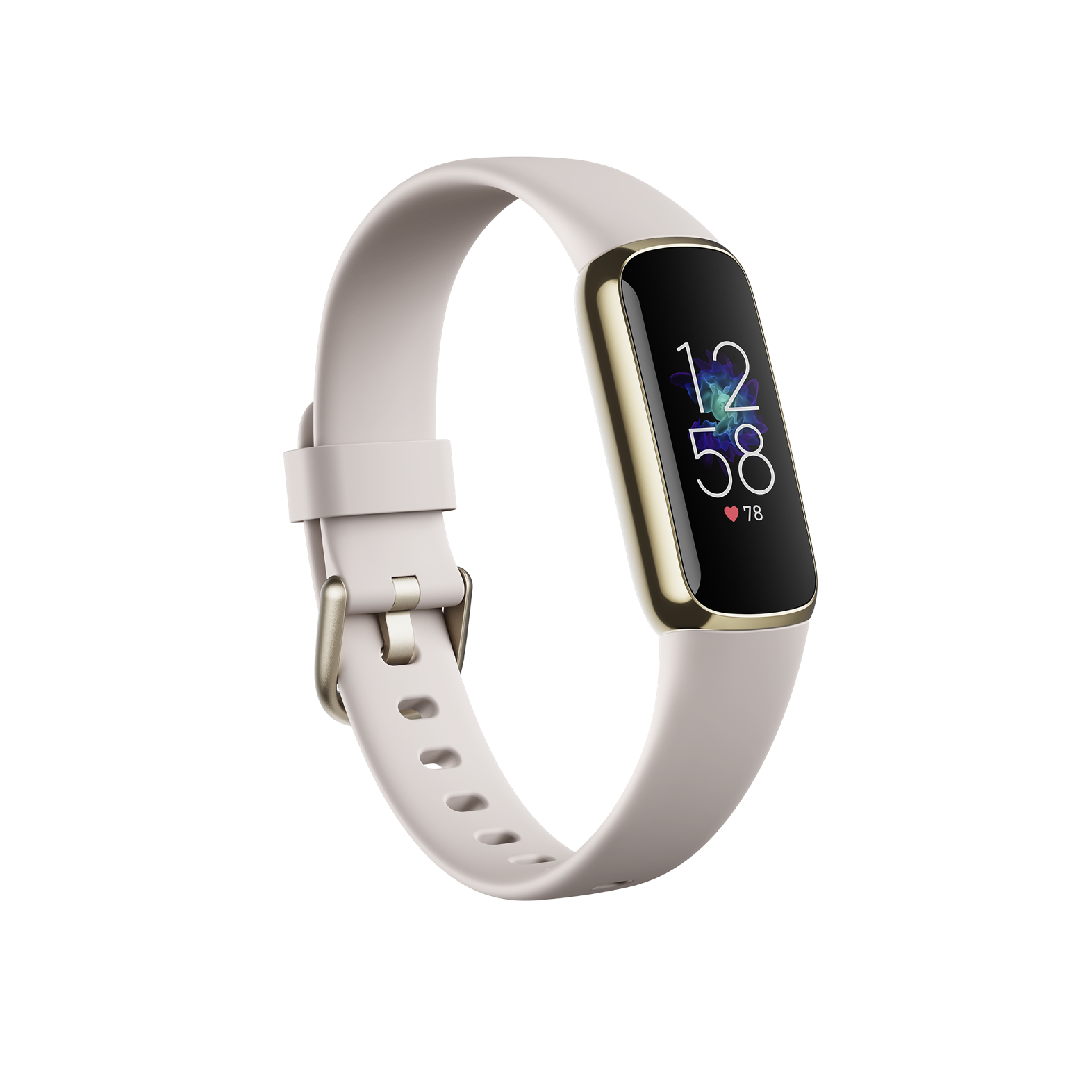 Купить Fitbit Luxe - Edelstahl in Soft Gold - Aktivitätsmesser mit Band - Silikon - Lunar White - Bandgröße: S/L - Bluetooth (FB422GLWT) в магазине wardena.ru