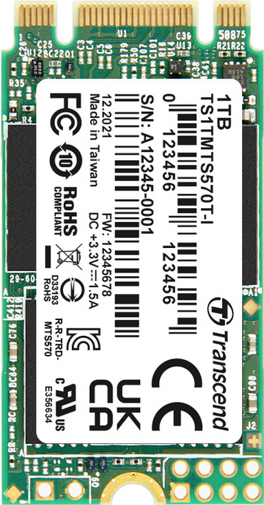 Купить Transcend 1 TB Interne M.2 SATA SSD 2242 TS1TMTS570TI-VS1 (TS1TMTS570TI-VS1) в магазине wardena.ru