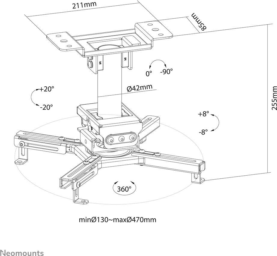 Купить Neomounts by Newstar CL25-530BL1 - Befestigungskit (Deckenmontage) - für Projektor - Schwarz (CL25-530BL1) в магазине wardena.ru