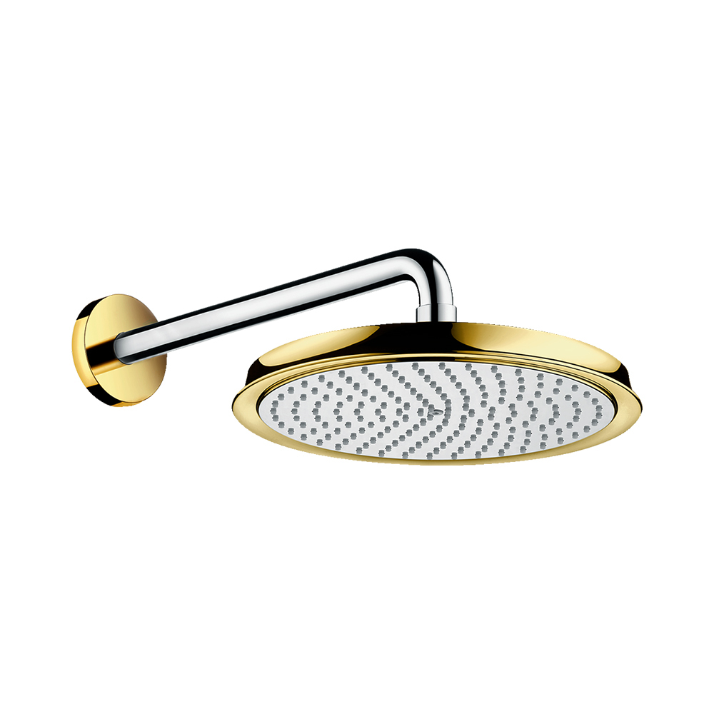 Купить Hansgrohe Raindance Classic Верхний душ 1jet с держателем хром-золото 27424090 в магазине wardena.ru