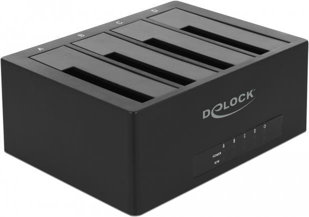 Купить DeLOCK USB Type-C Docking Station for 4 x SATA HDD / SSD - HDD-Dockingstation Schächte: 4 - 2.5" / 3.5" gemeinsam genutzt (6,4 cm/8,9 cm gemeinsam genutzt) - SATA 6Gb/s - 5 Gbit/s - USB-C - Schwarz (63930) в магазине wardena.ru