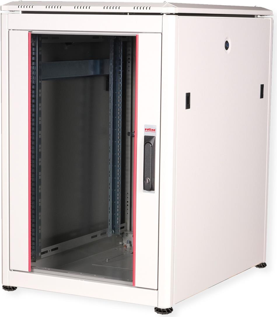 Купить Roline Pro - Schrank Netzwerkschrank - mit Glastür, 600 x 800 mm (B x T) - Hellgrau, RAL 7035 - 16U - 48.3 cm (19") (26.21.0048) в магазине wardena.ru