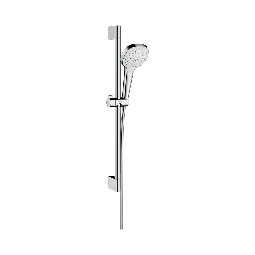 Купить Hansgrohe Croma Select E Душевой набор 1jet EcoSmart 9 л/мин со штангой 65 см хром-белый матовый 26585400 в магазине wardena.ru
