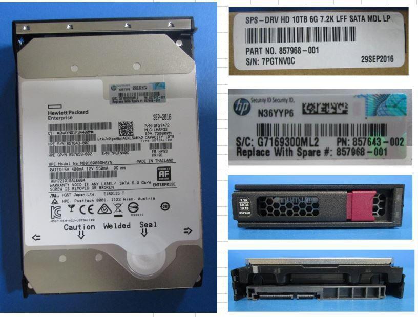 Купить HPE HD 10TB 6G 7.2K LFF SATA MDL - Serial ATA - 10.000 GB (857650-S21) в магазине wardena.ru