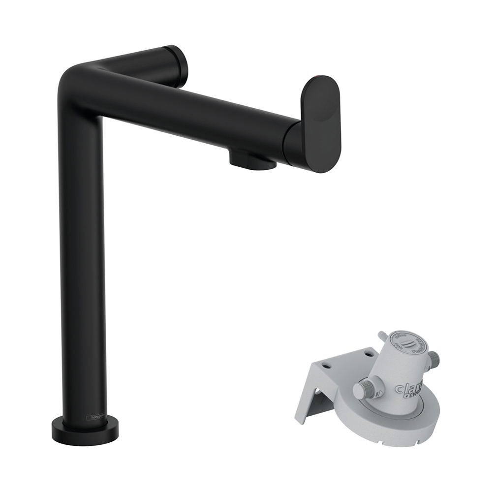 Купить Hansgrohe Aqittura M91 FilterSystem 240 Смеситель для кухни с подключением к фильтру питьевой воды 1 Jet черный матовый 76804670 в магазине wardena.ru