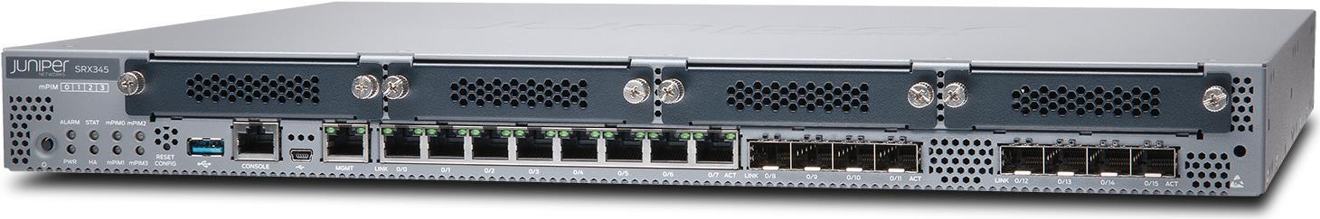 Купить Juniper SRX345 - IPv4 - IPv6 - BGP,CLNS,MPLS,OSPF,RIP-1,RIP-2 - IPSEC,SSL/TLS - 10,100,1000 Mbit/s - IEEE 802.1p - 4,9 kg (SRX345-SYS-JB) в магазине wardena.ru