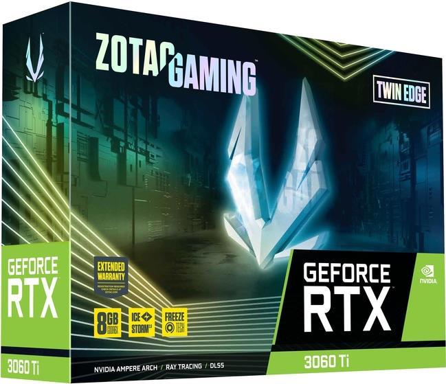 Купить Zotac GAMING GeForce RTX 3060 Ti Twin Edge - GeForce RTX 3060 Ti - 8 GB - GDDR6X - 256 Bit - 7680 x 4320 Pixel - PCI Express x16 4.0 (ZT-A30620E-10P) в магазине wardena.ru