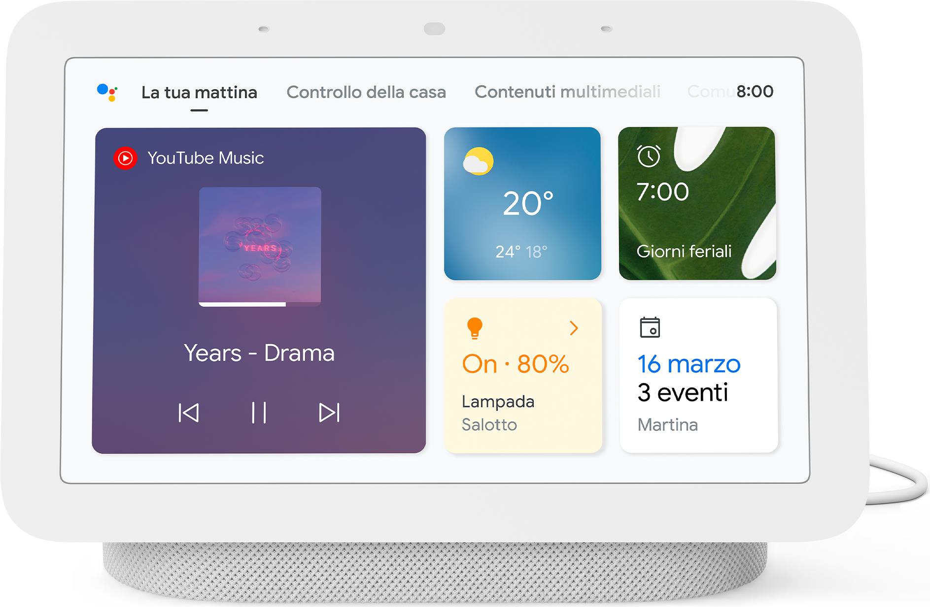 Купить Google Nest Hub (2nd Gen) - Smart-Display - LCD 17,80cm (7") - kabellos - Wi-Fi, Bluetooth - Chalk (GA01331-IT) в магазине wardena.ru