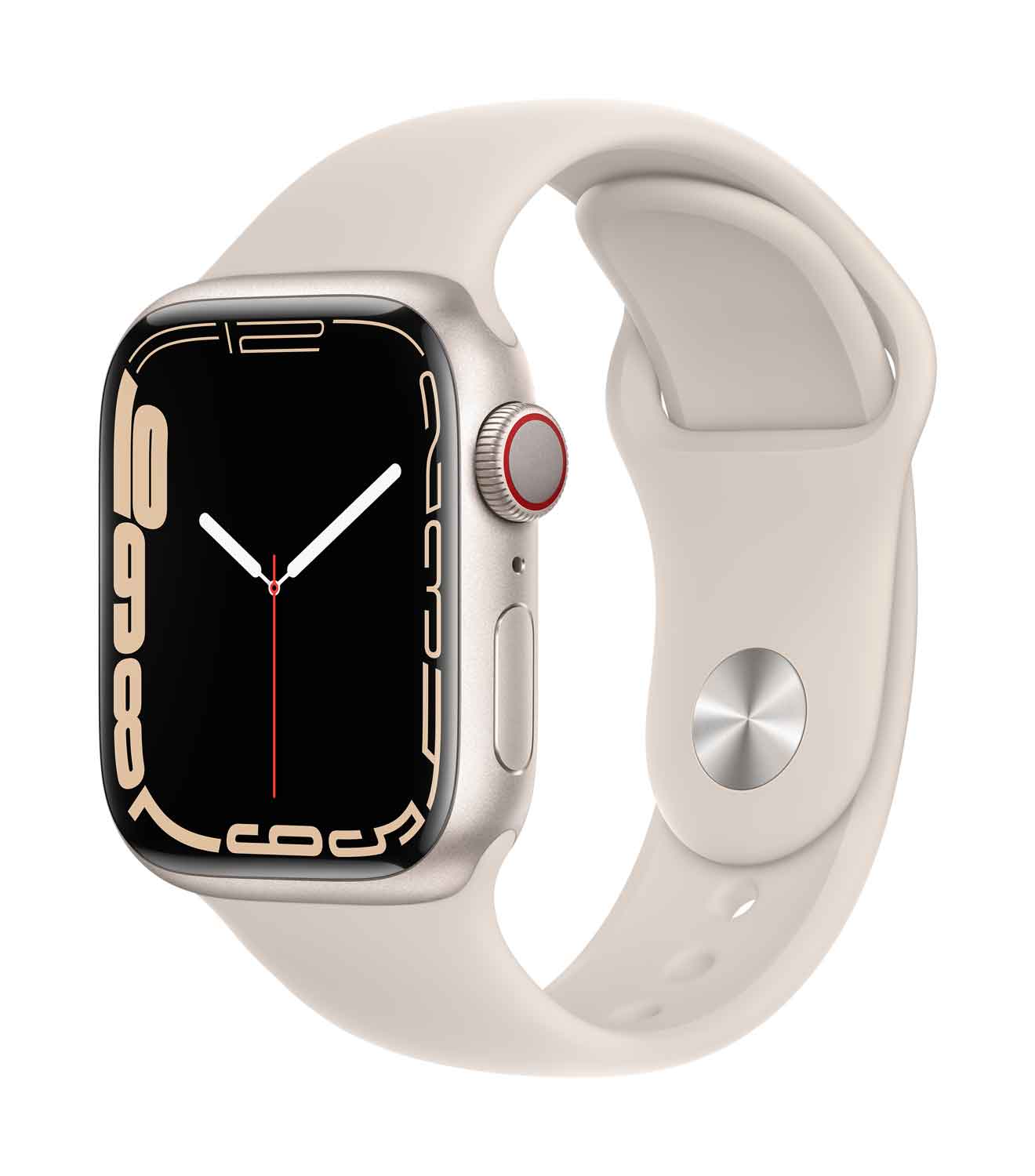 Купить Apple Watch Series 7 (GPS + Cellular) - 41 mm - Starlight Aluminium - intelligente Uhr mit Sportband - Flouroelastomer - Starlight - Bandgröße: regelmäßig - 32 GB - Wi-Fi, Bluetooth - 4G - 32 g (MKHR3FD/A) в магазине wardena.ru