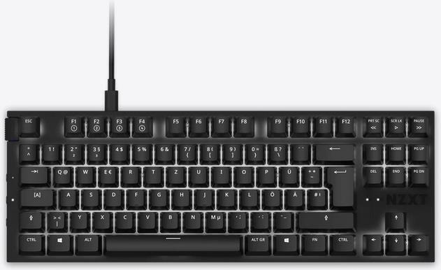 Купить NZXT Function Tenkeyless - Tastatur - Hintergrundbeleuchtung - USB - Deutsch - Tastenschalter: Gateron Red (Hot-swappable) - mattschwarz (KB-1TKDE-BR) в магазине wardena.ru