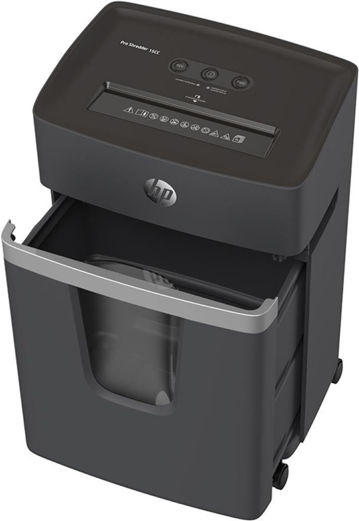 Купить HP Pro Shredder 15CC Aktenvernichter mit Partikelschnitt P-4, 4 x 35 mm, bis 15 Blatt, schwarz (2811) в магазине wardena.ru