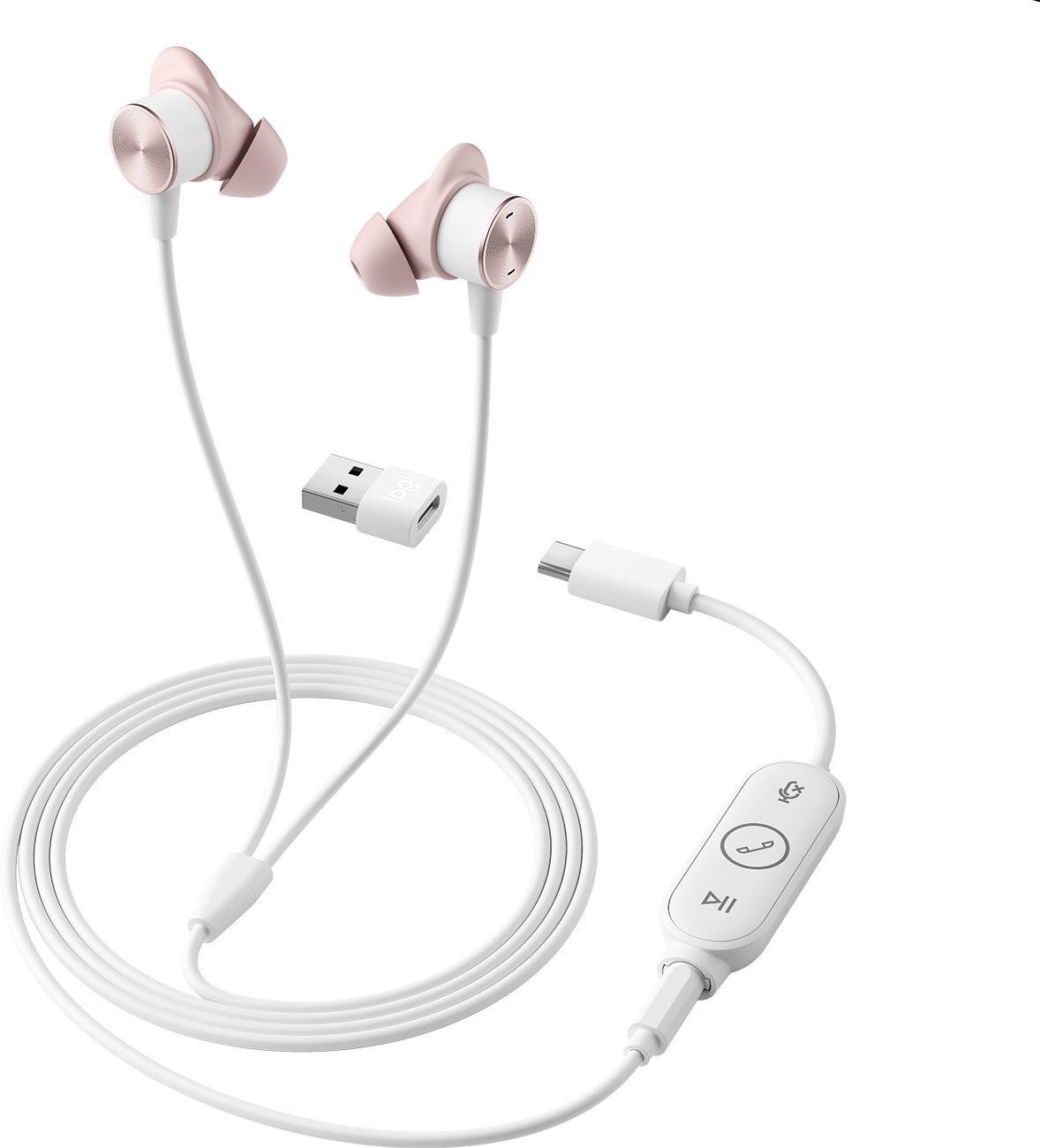Купить Logitech Zone Wired Earbuds - Headset - im Ohr - kabelgebunden - 3,5 mm Stecker - Geräuschisolierung - rosé  - optimiert für UC (981-001135) в магазине wardena.ru