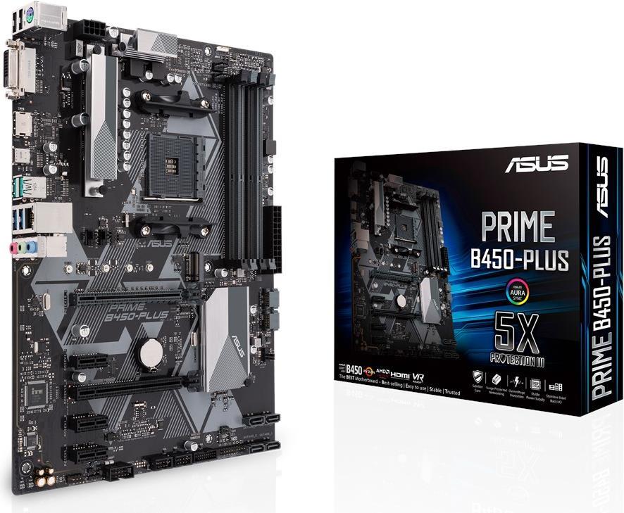 Купить ASUS PRIME B450-PLUS - Motherboard - ATX - Socket AM4 - AMD B450 Chipsatz - USB 3.1 Gen 1, USB 3.1 Gen 2, USB-C Gen1 - Gigabit LAN - Onboard-Grafik (CPU erforderlich) - HD Audio (8-Kanal) (90MB0YN0-M0EAY0) в магазине wardena.ru