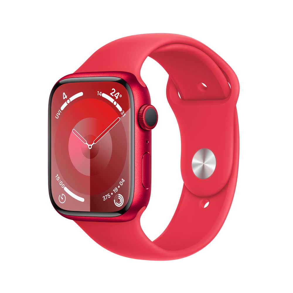 Купить APPLE Watch Series 9 GPS 45mm PRODUCT RED Aluminium Case with PRODUCT RED Sport Band - S/M (MRXJ3QF/A) в магазине wardena.ru