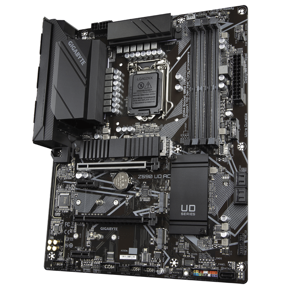 Купить Gigabyte Z590 UD AC - Intel - LGA 1200 - Intel® Celeron® - Intel® Core™ i3 - Intel Core i5 - Intel Core i7 - Intel Core i9 - Intel® Pentium® - DDR4-SDRAM - DIMM - 2933,3000,3200 MHz (Z590 UD AC) в магазине wardena.ru