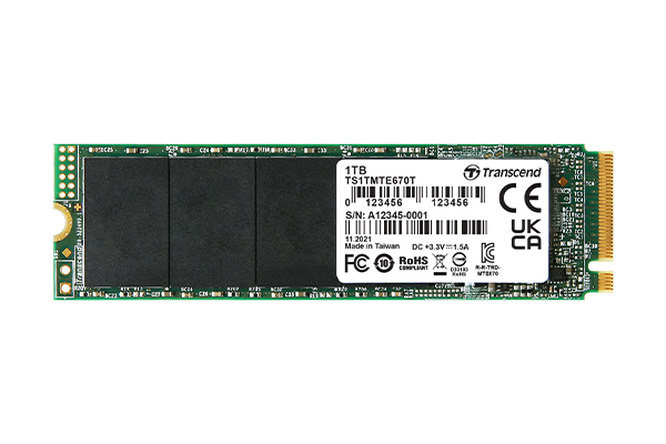 Купить Transcend 1TB, M.2 2280, PCIe Gen3x4, M-Key, 3D TLC BiCS5, DRAM-less, PE: 3K (TS1TMTE670T) в магазине wardena.ru
