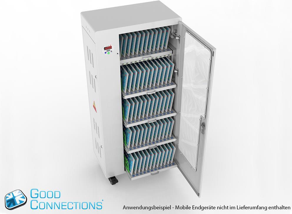 Купить Good Connections - Wagen (sync, charge and UV clean) - für 65 Tablets - verriegelbar - Stahl - Grau - Ausgang: 5 V (PCT01-B65G) в магазине wardena.ru