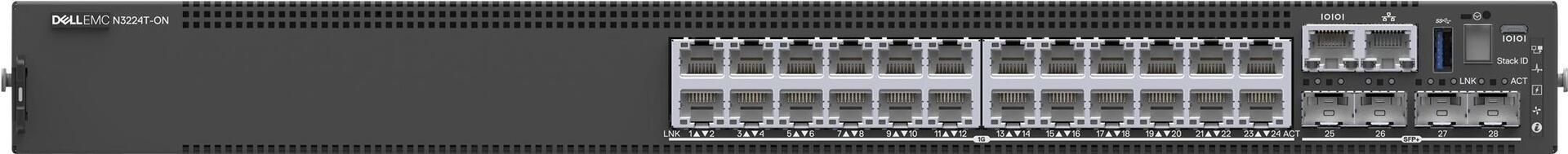 Купить Dell EMC PowerSwitch N3200-ON Series N3224T-ON - Switch - L3 - managed - 24 x 10/100/1000 + 4 x 10 Gigabit SFP+ + 2 x 100 Gigabit QSFP28 - Luftstrom von vorne nach hinten - an Rack montierbar - CAMPUS Smart Value (210-ASPF) в магазине wardena.ru