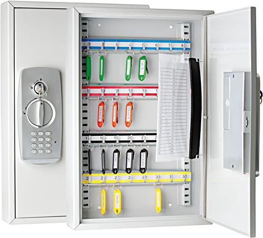 Купить WEDO Schlüsselschrank mit Elektroschloss, für 32 Schlüssel Sicherheits-Zahlencode & Standardschloss, flach, aus pulver- (102 63237) в магазине wardena.ru