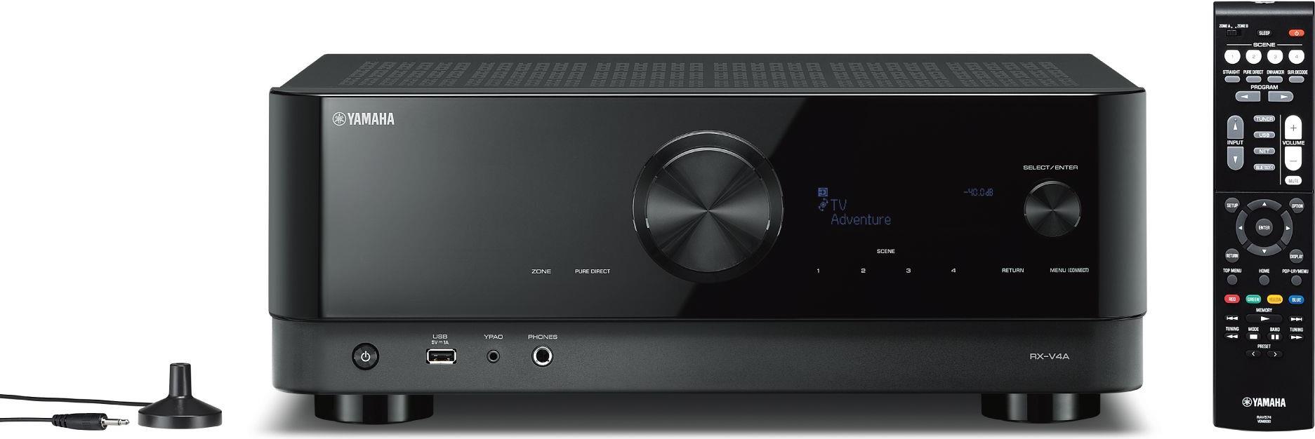 Купить Yamaha RX-V4A - 5.2 Kanäle - Surround - 115 W - 32-bit/384kHz - Polklemme - Verkabelt & Kabellos (RX-V4ABL) в магазине wardena.ru