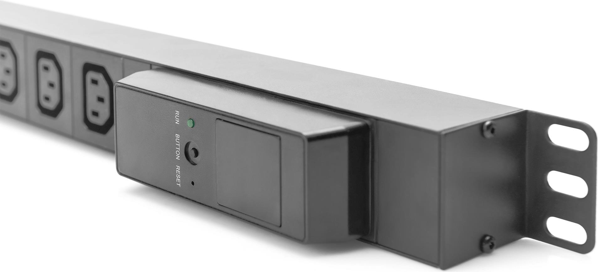 Купить DIGITUS - Stromverteilungseinheit (Rack - einbaufähig) - Wechselstrom 250 V - 4000 Watt - 1-phasig - Eingabe, Eingang DIN 49441 - Ausgangsanschlüsse: 20 (18 x IEC 60320 C13, 2 x IEC 60320 C19) - 48.3 cm (19") - 3 m Schnu (DN-95622) в магазине wardena.ru