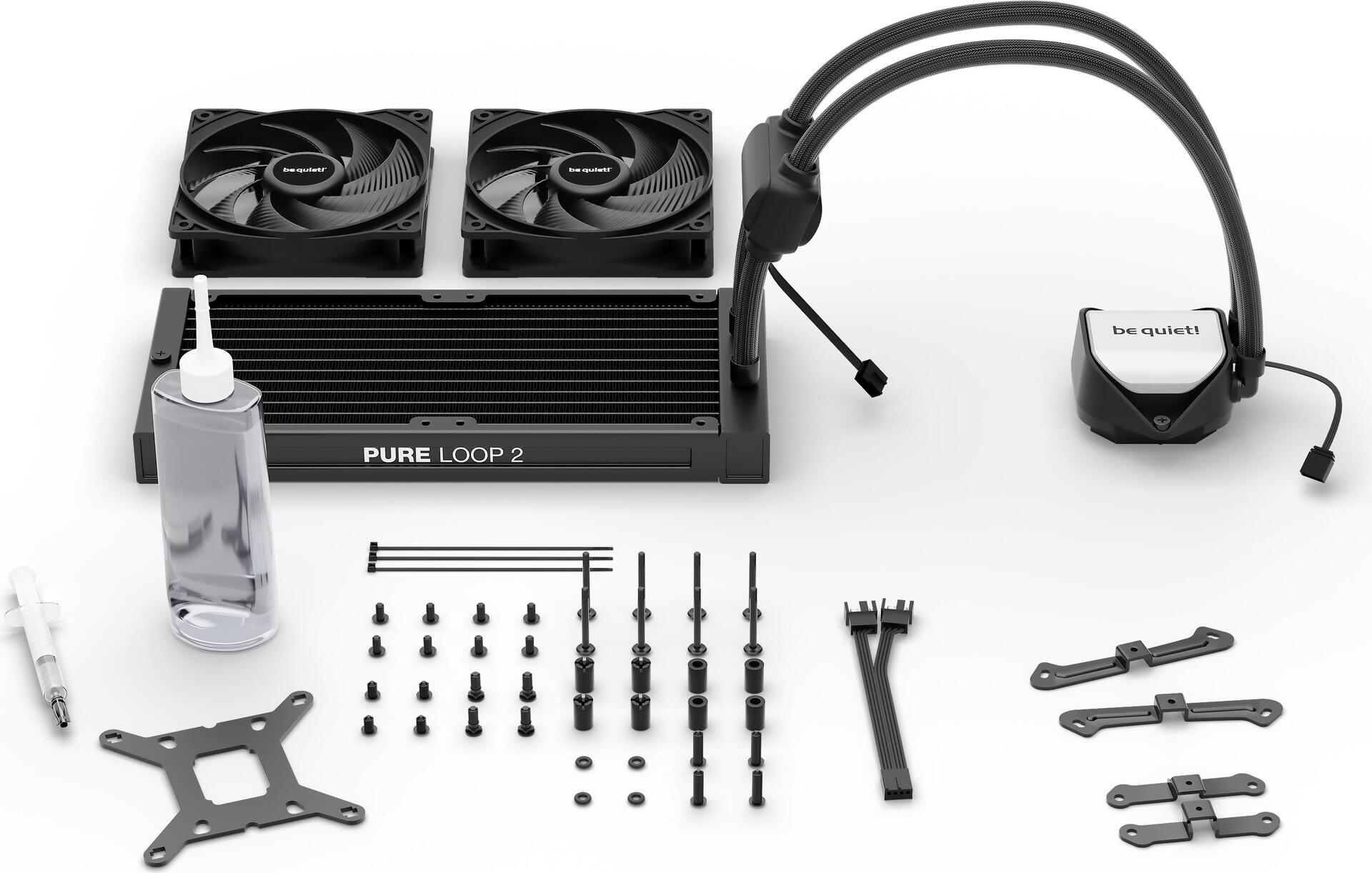 Купить be quiet! Pure Loop 2 - Prozessor-Flüssigkeitskühlsystem - Kühlergröße: 240 mm - (für: LGA1155, LGA1150, LGA1151, AM4, LGA1200, LGA1700, AM5) - Kupfer - 120 mm - Schwarz (BW017) в магазине wardena.ru