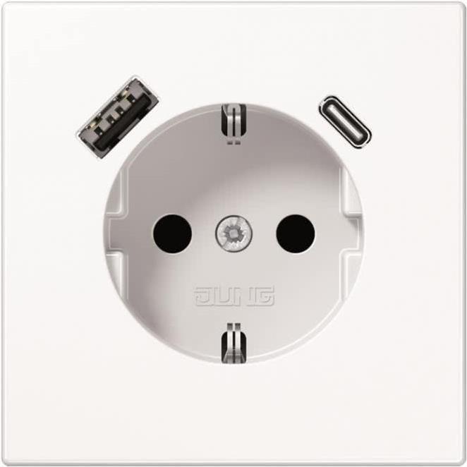 Купить Jung SCHUKO Steckdose mit USB Typ AC LS1520-15CAWW (LS1520-15CAWW) в магазине wardena.ru