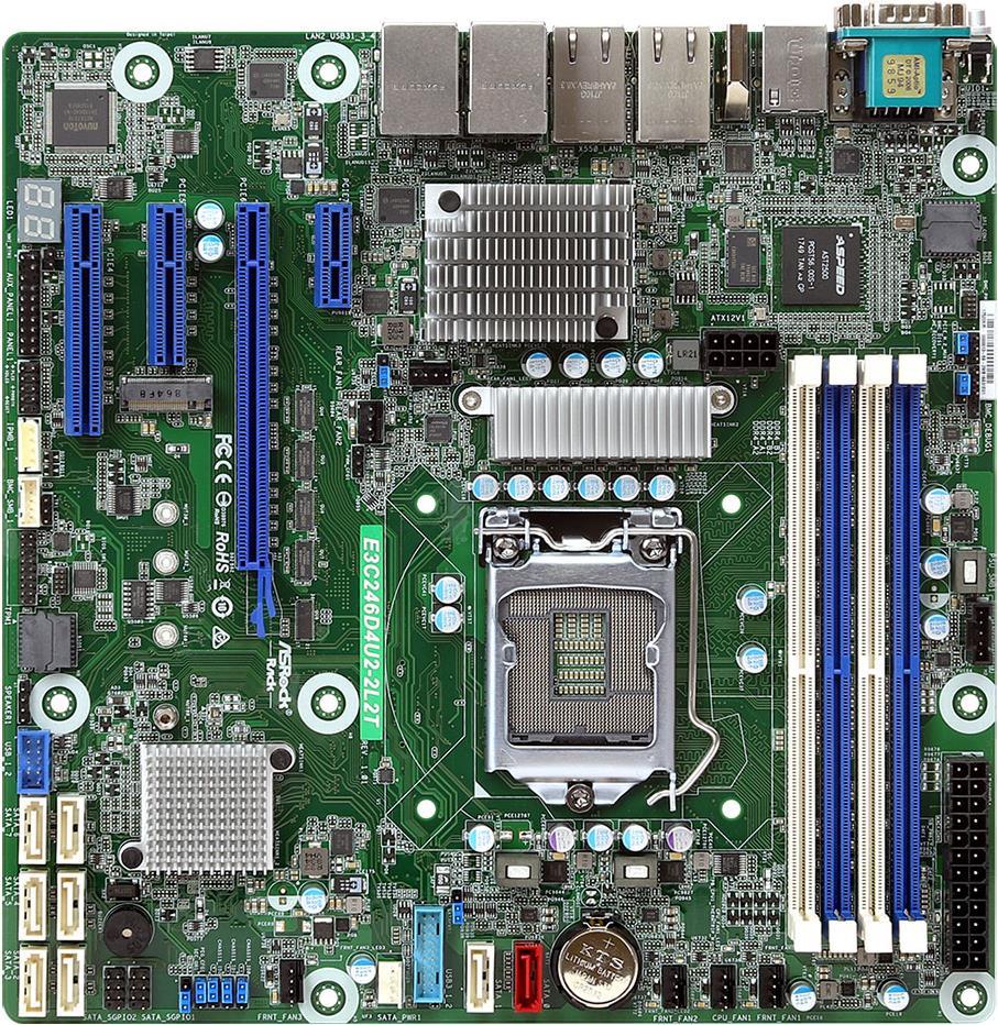 Купить Asrock E3C246D4U2-2L2T - Intel - LGA 1151 (Socket H4) - Intel® Celeron® - Intel® Core™ i3 - Intel Core i5 - Intel Core i7 - Intel Core i9 - Intel®... - DDR4-SDRAM - 128 GB - DIMM (E3C246D4U2-2L2T) в магазине wardena.ru