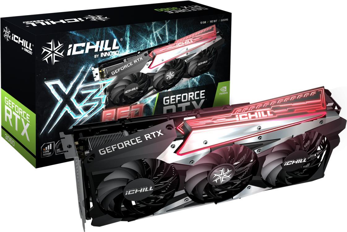 Купить InnoVISION Inno3D GeForce RTX 3060 ICHILL X3 RED - Grafikkarten - GF RTX 3060 - 12GB GDDR6 - PCIe 4,0 x16 - HDMI, 3 x DisplayPort - Rot (C30603-12D6X-167139AH) в магазине wardena.ru