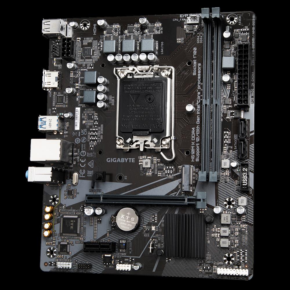 Купить Gigabyte H610M K DDR4 1.0 - Intel - LGA 1700 - Intel® Celeron® - Intel® Core™ i3 - Intel® Core™ i7 - Intel® Core™ i9 - Intel® Pentium® Gold - DDR4-SDRAM - 64 GB - DIMM (H610M K DDR4) в магазине wardena.ru