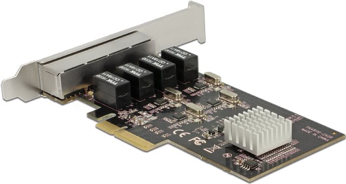 Купить Delock PCI Express x4 Karte 4 x RJ45 Gigabit LAN RTL8111 (89567) в магазине wardena.ru