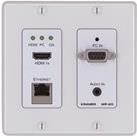 Купить Kramer WP-20 Active Wall Plate - Brushed Aluminum 2-gang EU design - HDBaseT Sender (20-80332690) в магазине wardena.ru