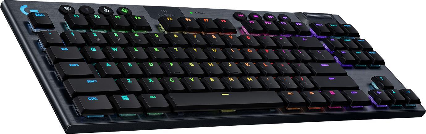 Купить Logitech G915 TKL Tenkeyless LIGHTSPEED Wireless RGB Mechanical Gaming Keyboard - Tastatur - backlit - USB, Bluetooth, LIGHTSPEED - Nordisch - Tastenschalter: GL Linear - Kohle (920-009517) в магазине wardena.ru