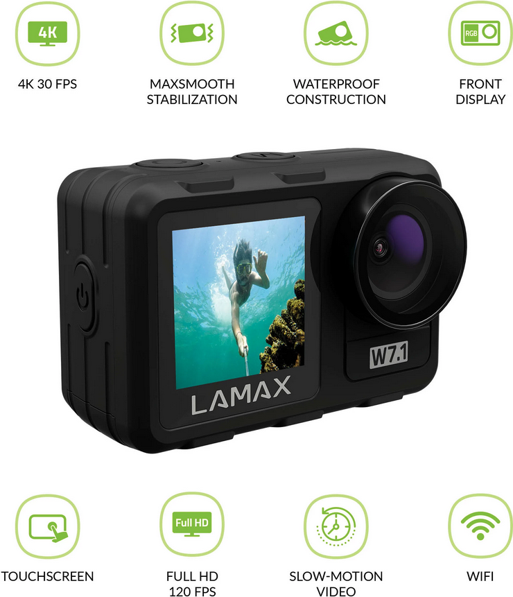 Купить Lamax W7.1 Actionsport-Kamera 16 MP 4K Ultra HD WLAN 127 g (LMXW71) в магазине wardena.ru