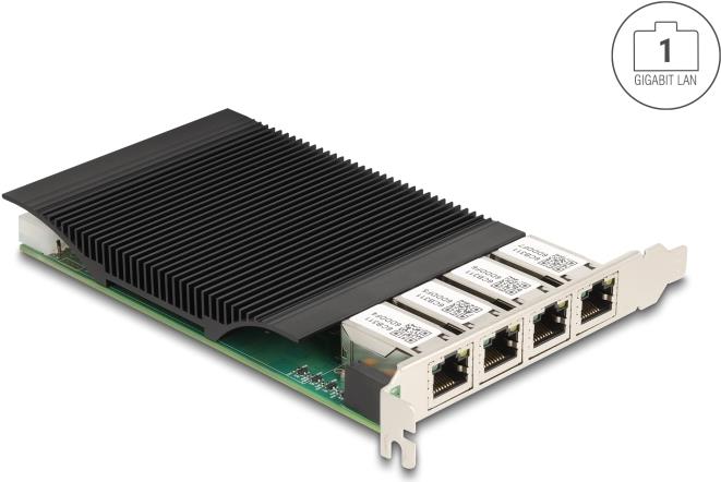 Купить Delock PCI Express x4 Karte zu 4 x RJ45 Gigabit LAN PoE+ (86068) в магазине wardena.ru
