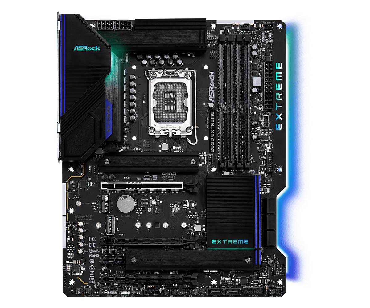 Купить ASRock Z690 Extreme - Motherboard - ATX - LGA1700-Sockel - Z690 Chipsatz - USB-C Gen2, USB 3,2 Gen 1, USB 3,2 Gen 2, USB-C Gen 2x2 - Gigabit LAN, 2,5 Gigabit LAN - Onboard-Grafik (CPU erforderlich) - HD Audio (8-Kanal) ( (90-MXBHN0-A0UAYZ) в магазине wardena.ru