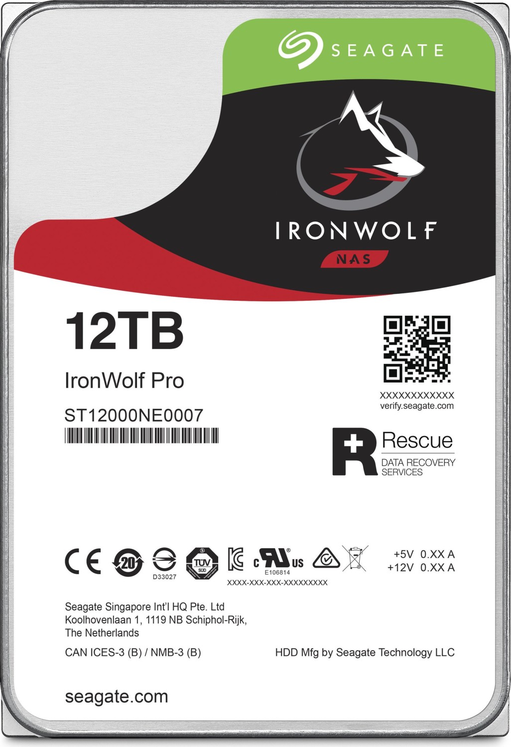 Купить Seagate IronWolf Pro ST12000NE0008 - Festplatte - 12TB - intern - 3.5" (8,9 cm) - SATA 6Gb/s - 7200 U/min - Puffer: 256MB (ST12000NE0008) в магазине wardena.ru