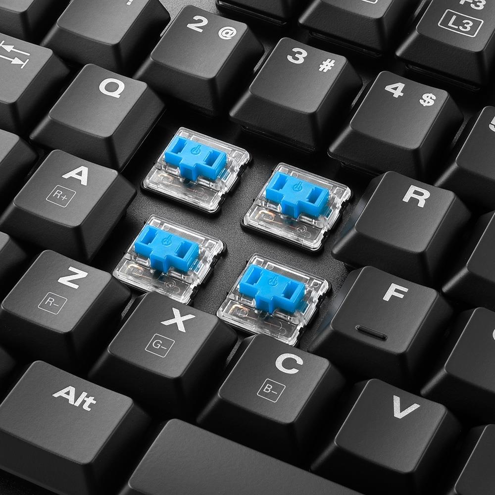 Купить Sharkoon PureWriter RGB - Tastatur - Hintergrundbeleuchtung - USB - Französisch - Tastenschalter: Kailh Blue - Schwarz (4044951027903) в магазине wardena.ru
