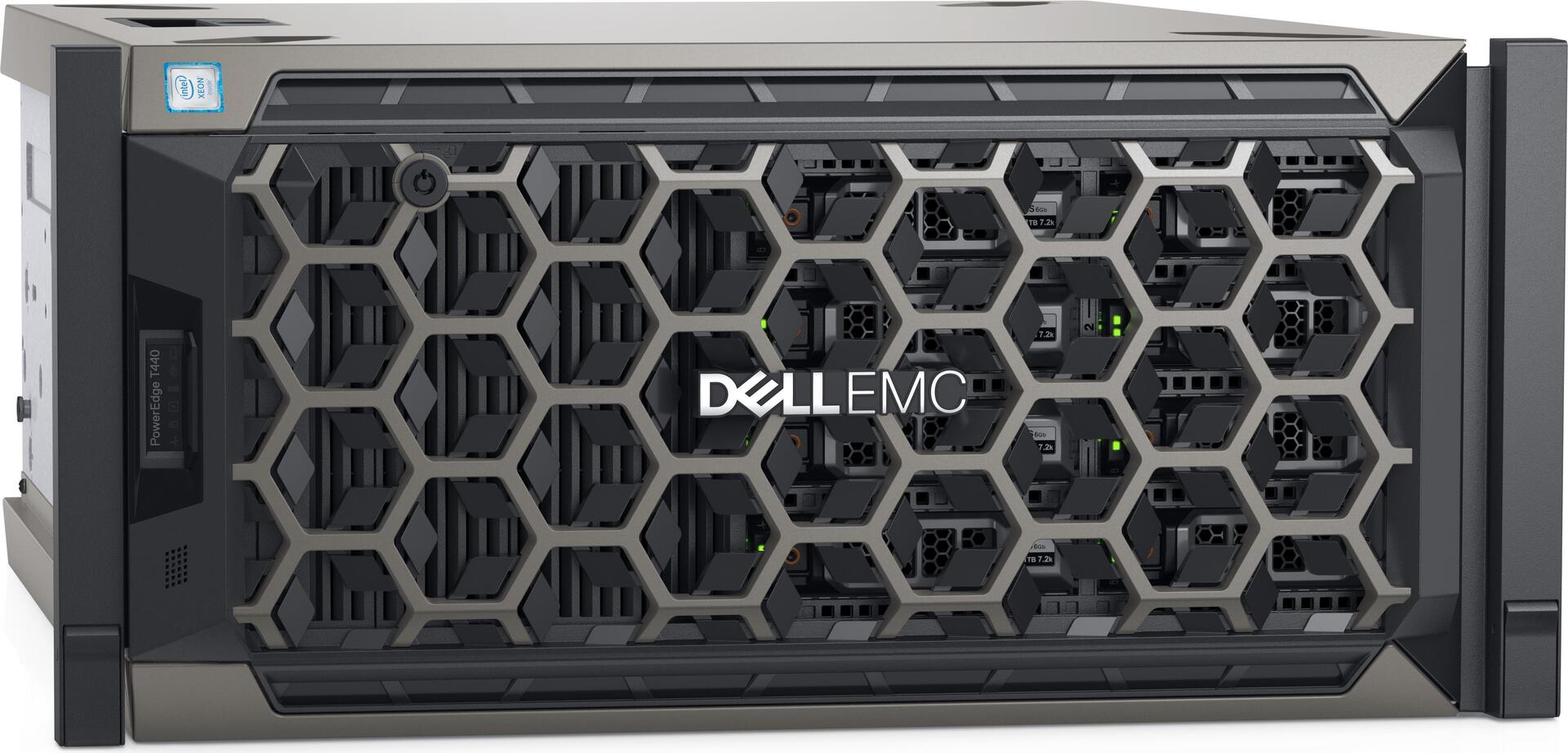 Купить Dell PowerEdge T440 - Server - Tower - 5U - zweiweg - 1 x Xeon Silver 4210R / 2.4 GHz - RAM 16 GB - SAS - Hot-Swap 8.9 cm (3.5") Schacht/Schächte - SSD 480 GB - DVD-Writer - G200eW3 - GigE - kein Betriebssystem - Monitor (TN80Y) в магазине wardena.ru