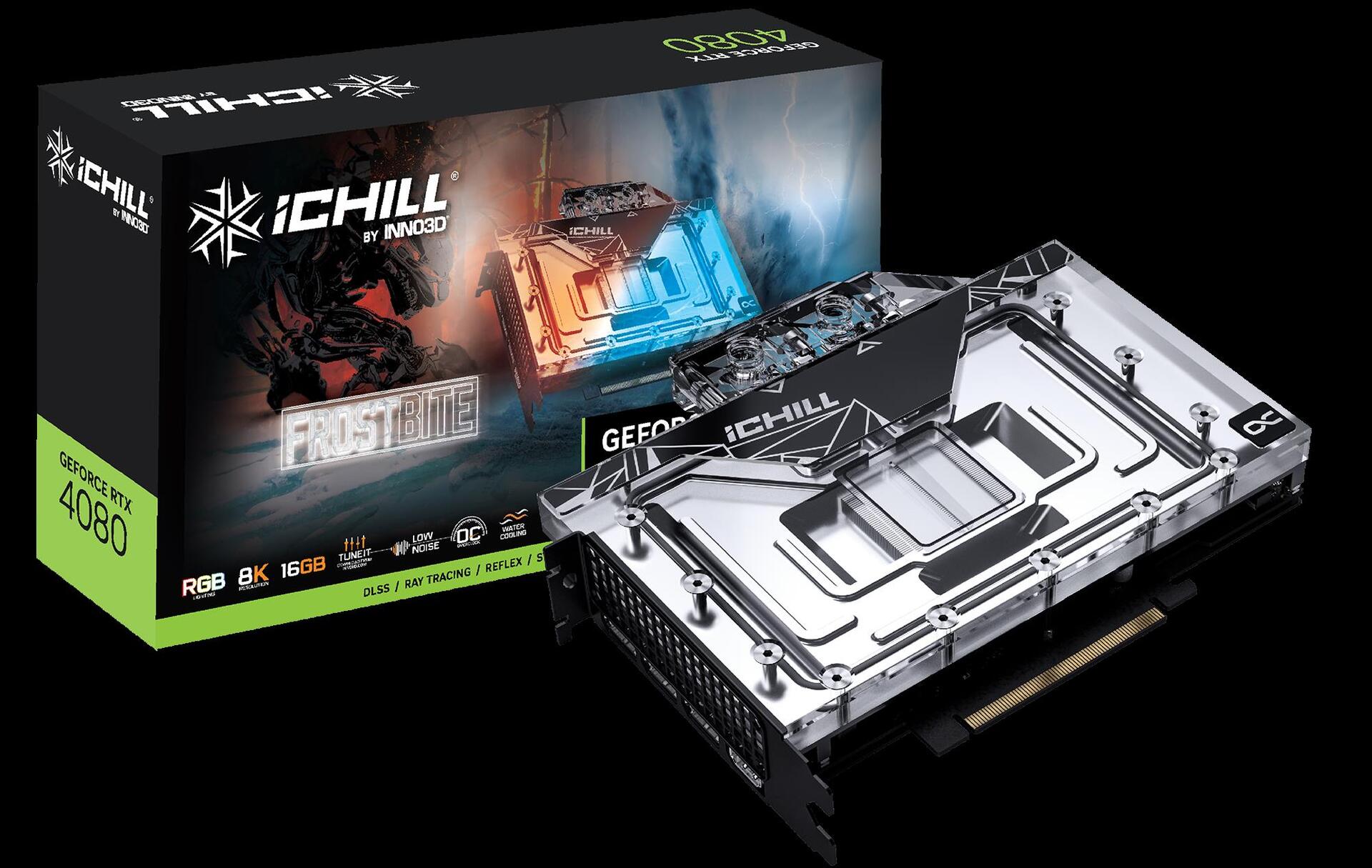 Купить InnoVISION Inno3D iChiLL GeForce RTX 4080 Frostbite - Grafikkarten - GeForce RTX 4080 - 16GB GDDR6X - PCIe 4,0 x16 - HDMI, 3 x DisplayPort (C4080-166XX-1870FB) в магазине wardena.ru