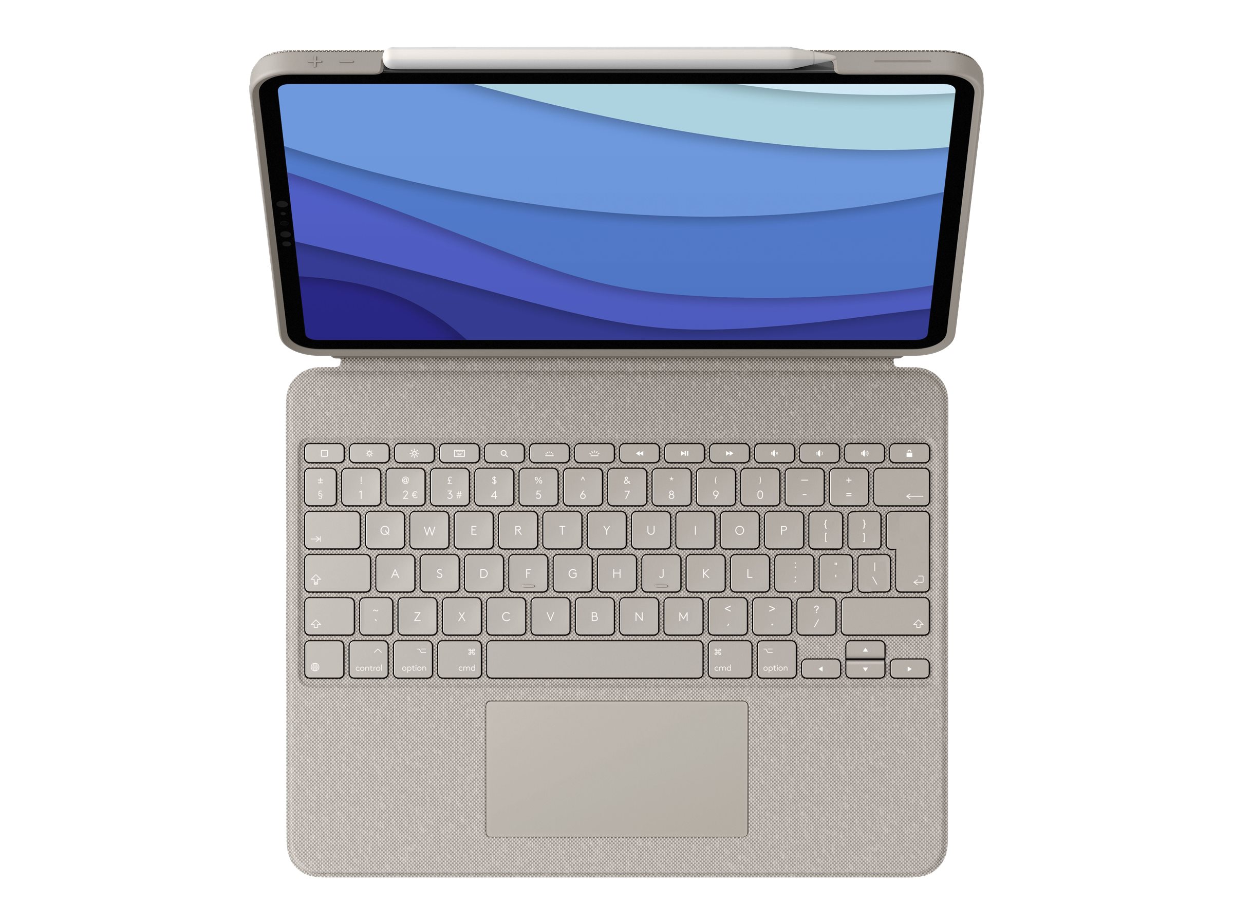 Купить Logitech Combo Touch - Tastatur und Foliohülle - mit Trackpad - hintergrundbeleuchtet - Apple Smart connector - QWERTY - Italienisch - Sand - für Apple 12.9" iPad Pro (5. Generation) (920-010220) в магазине wardena.ru