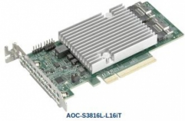 Купить RAID/HBA Card Supermicro AOC-S3816L-L16IT-O 122xHDD Broadcom SAS 3816 в магазине wardena.ru