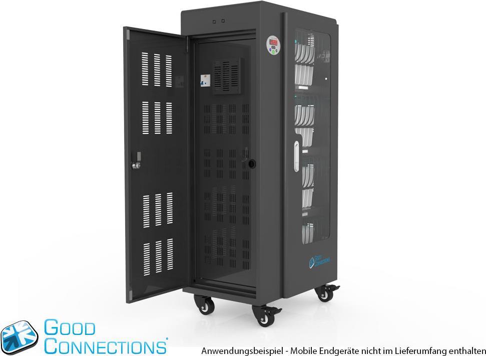 Купить Good Connections - Wagen (sync, charge and UV clean) - für 40 Tablets - verriegelbar - Stahl - Schwarz - Ausgang: 5 V (PCT01-A40S) в магазине wardena.ru