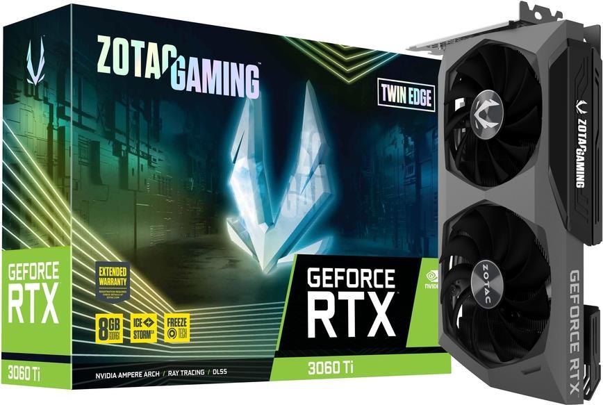 Купить Zotac GAMING GeForce RTX 3060 Ti Twin Edge - GeForce RTX 3060 Ti - 8 GB - GDDR6X - 256 Bit - 7680 x 4320 Pixel - PCI Express x16 4.0 (ZT-A30620E-10P) в магазине wardena.ru