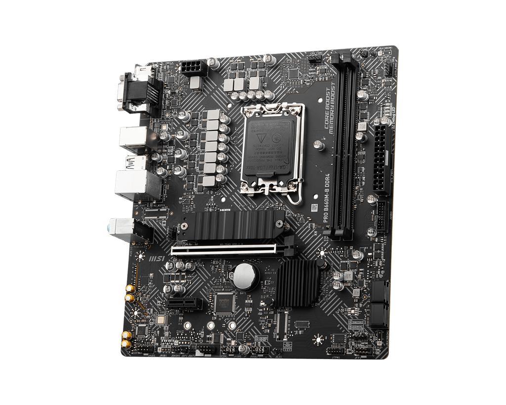 Купить MSI PRO B660M-B DDR4 - Motherboard - micro ATX - LGA1700-Sockel - B660 Chipsatz - USB 3.2 Gen 1 - 2.5 Gigabit LAN - Onboard-Grafik (CPU erforderlich) - HD Audio (8-Kanal) (7D45-004R) в магазине wardena.ru